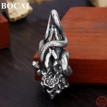 Женский и мужской кулон из серебра 925 пробы с змеями
