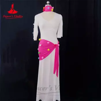 Женский костюм для танца живота, костюм из модала с коротким рукавом, Шааби Балади Саиди, одежда для профессиональных тренировок, танцевальные халаты для девушек
