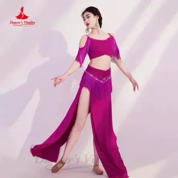 Женский костюм для восточных танцев Bellydance, элегантный и удобный костюм с кисточками из страз