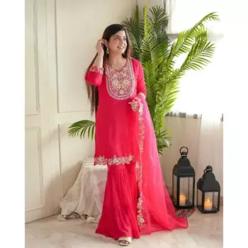 Женский костюм Salwar Kameez, розовый, с рукавом 3/4