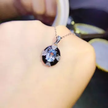 Женский кулон из серебра 925 пробы с натуральным камнем