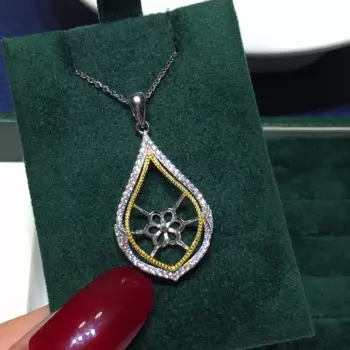 Женский кулон с жемчугом, из серебра 925 пробы