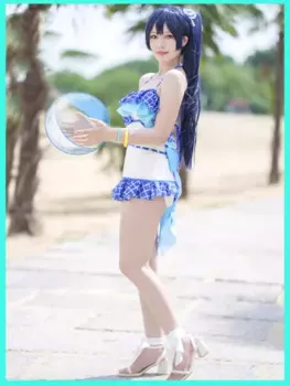 Женский купальник для косплея Sonoda Umi с аниме Lovelive, летний пляжный купальник, костюм для пения
