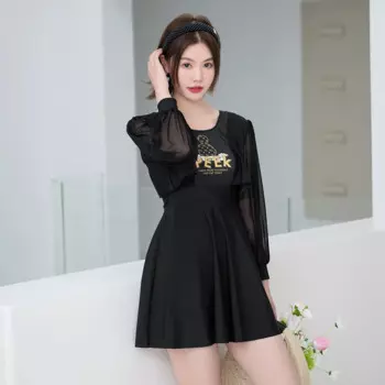 Женский купальник, новинка 2023, L-6XL размера плюс, Цельный купальник с длинными рукавами, сетчатый купальник пуш-ап для женщин, купальник, ropa de mujer