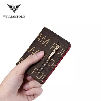 Женский маленький кошелек Williampolo, тонкий женский кошелек, кошелек на молнии, карман для монет, держатель для карт, кошелек #191446