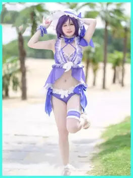 Женский модный костюм для косплея из аниме Lovelive, летний пляжный купальник, костюм для пения