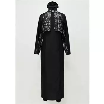 Женский Мусульманский купальник Burkini, длинный сдержанный купальник с полным покрытием, 3 шт. в комплекте