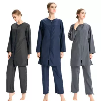 Женский Мусульманский купальник Burkini, скромный купальник с длинным рукавом, закрытый хиджаб с цветочным принтом, топ, шапка, штаны для плавания, купальный костюм