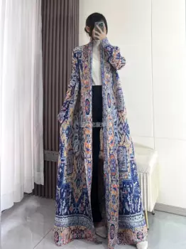 Женский плиссированный тренчкот ALSEY Miyake, свободный флисовый тренчкот с девятью рукавами в среднем восточном стиле, новинка для лета 2024