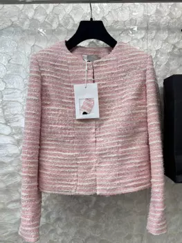 Женский Повседневный Кардиган в полоску, модельный Свободный кардиган с круглым вырезом и множеством карманов, куртки с длинными рукавами и пуговицами, осень