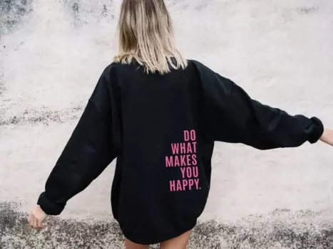 Женский пуловер с надписью Do What Make You Happy, толстовки с круглым вырезом, одежда с капюшоном, повседневные топы, корейские женские толстовки в стиле хип-хоп