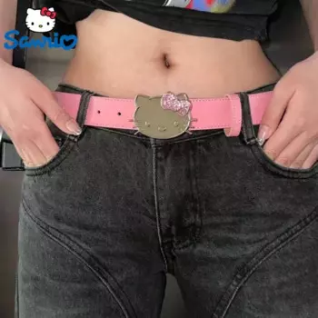 Женский розовый пояс Sanrio Hello Kitty со стразами, поясная цепочка тысячелетия для джинсов, юбок, ювелирных аксессуаров для девочек, Y2k