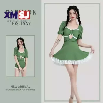 Женский слитный купальник с юбкой, Модный сплошной купальник, весна 2024