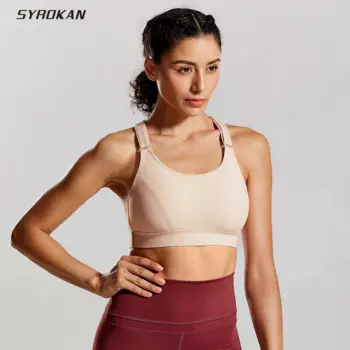 Женский спортивный бюстгальтер SYROKAN из спандекса спереди, регулируемый, без косточек, с полной поддержкой