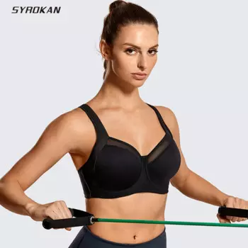 Женский спортивный бюстгальтер SYROKAN, спортивный бюстгальтер с мягкими чашечками и косточками для фитнеса