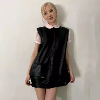 Женский танцевальный костюм Kpop, сексуальный танцевальный костюм Gogo, розовая рубашка, черное платье, для бара, для диджея, для сцены, шоу, клуба, DW10240