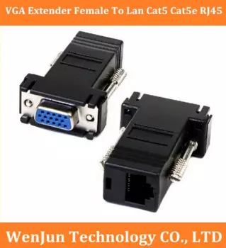 Женский удлинитель HD15 VGA для Lan Cat5 Cat5e RJ45 Ethernet