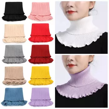 Женский вязаный шарф-водолазка с воротником-стойкой