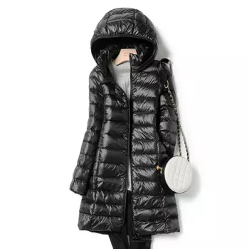Женский зимний пуховик с капюшоном, размеры 5XL, 6XL, 7XL