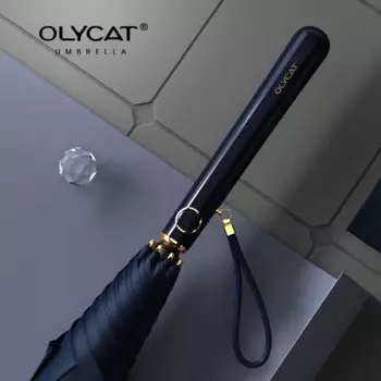Женский зонт с защитой от УФ-лучей Olycat, модный ветрозащитный зонт от солнца, длинная ручка, зонт от солнца, для гольфа, цветные уличные зонтики UPF50 +
