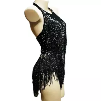 Женское боди с открытой спиной Drag Queen, Черное Женское боди, танцевальное трико, одежда для выступлений на сцене