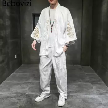 Женское кимоно с вышивкой, размеры до 5XL