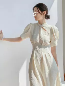 Женское платье Cheongsam Qi Pao в китайском стиле, элегантное темпераментное платье с короткими рукавами
