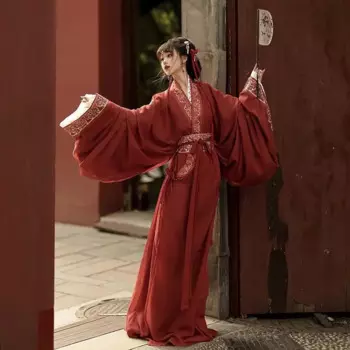 Женское платье Hanfu, традиционный китайский халат, Женский карнавальный костюм для косплея, Красный винтажный Халат