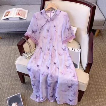 Женское свободное платье в стиле ретро, размер 5XL, 6XL, 7XL, 8XL, 9XL