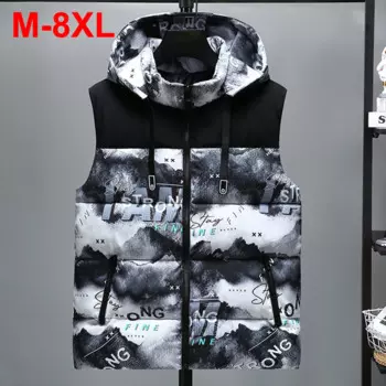 Жилет мужской зимний с подкладкой, размеры до 8XL