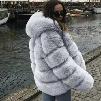 Зимнее меховое пальто, новая женская верхняя одежда, короткая куртка из искусственного меха, пушистая куртка, роскошная женская меховая куртка из искусственного меха