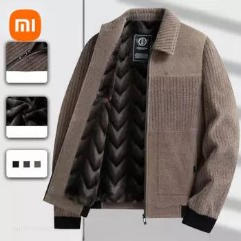 Зимняя одежда Xiaomi, толстая флисовая куртка для людей среднего и пожилого возраста, мужские куртки, Мужская одежда, шерстяная куртка, одежда