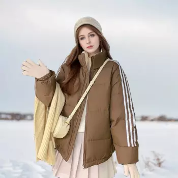 Зимняя женская короткая парка YJKDYK, пальто, женская Свободная Толстая хлопковая куртка с воротником-стойкой, женское облегающее короткое теплое пальто с капюшоном, верхняя одежда