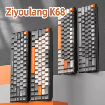 Ziyoulang K68 Беспроводная механическая клавиатура Bluetooth Двухрежимная клавиатура с возможностью горячей замены Бизнес Портативная мини-клавиатура ПК/IPhone IPad
