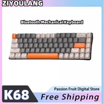 ZIYOULANG K68 Bluetooth механическая клавиатура горячей замены USB Type-C эргономичная игровая клавиатура 68key игровое мобильное устройство