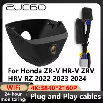 ZJCGO 4K Wi-Fi 3840*2160 Автомобильный видеорегистратор Видеорегистратор для Honda ZR-V HR-V ZRV HRV RZ 2022 2023 2024