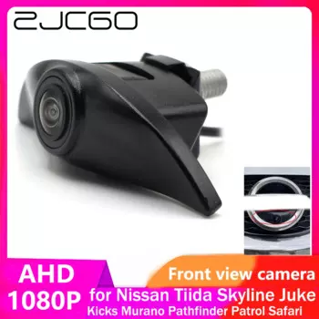 ZJCGO AHD CVBS 1080P 170 ° Автомобильный логотип, парковочная камера переднего вида для Nissan Tiida Skyline Juke Kicks Murano Pathfinder Patrol Safari
