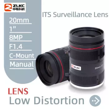 ZLKC 20 мм фиксированное фокусное расстояние CCTV объектив 1 дюйм C-Mount 8-мегапиксельная диафрагма F1.4 ручной Радужный объектив для камеры видеонаблюдения