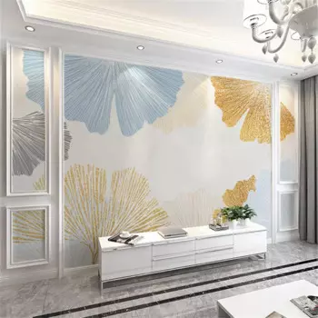 Золотые настенные фотообои на заказ Ginkgo, 3D обои для гостиной, дивана, спальни, задний фон для телевизора, обои для творчества, обои для украшения дома