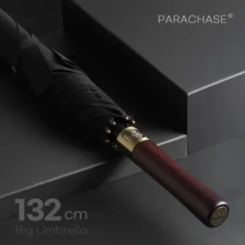 Зонт мужской с длинной ручкой, ветрозащитный, деревянный, 132 см