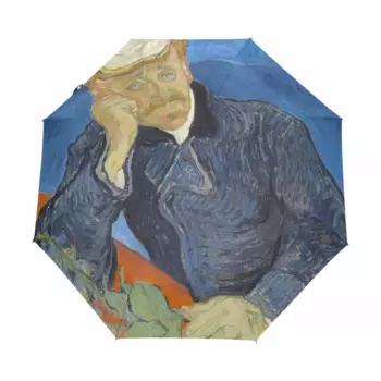 Зонт с принтом Portret van Dr. Gachet, мужская и женская масляная живопись, складной ветрозащитный дождевой зонт