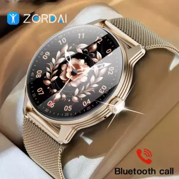 Zordai AMOLED экран OD9 женские умные часы Bluetooth Вызов 100 + спортивный пользовательский набор спортивный фитнес-трекер пульсометр умные часы