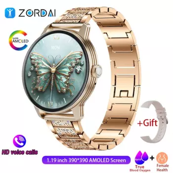 Zordai OD9 AMOLED Модные Смарт-часы для женщин Bluetooth Вызов кровяное давление пользовательский циферблат Спортивный Браслет водонепроницаемые Смарт-часы