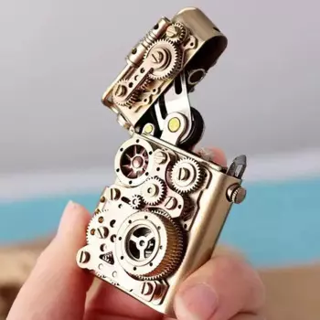 Zorro креативная керосиновая Зажигалка из чистой меди, персонализированная Механическая Зажигалка в стиле стимпанк, отличный подарок для мужчин