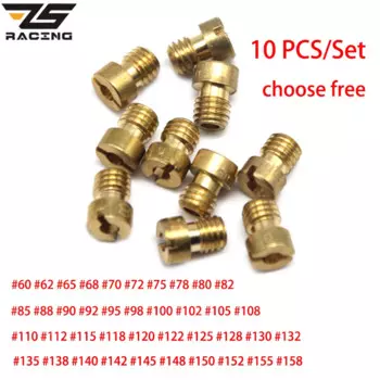 ZS Racing 10 шт./компл. основная форсунка для Keihin FCR OKO KOSO PE PWK карбюратор шестигранная мотоциклетная главная форсунка