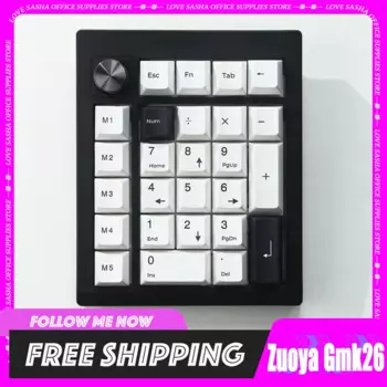 Zuoya Gmk26 Клавиатура 3-режимная Беспроводная Механическая Цифровая Клавиатура 2,4 г Bluetooth Ручка Qmk через Hot Swap Rgb Мини Портативные Клавиатуры Подарок