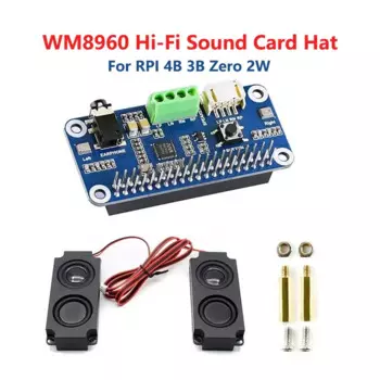 Звуковая карта Raspberry Pi WM8960, Hi-Fi, звуковая плата низкой мощности, стерео кодирование, декодирование воспроизведения, запись, динамик для RPI 4B 3B Zero 2 Вт