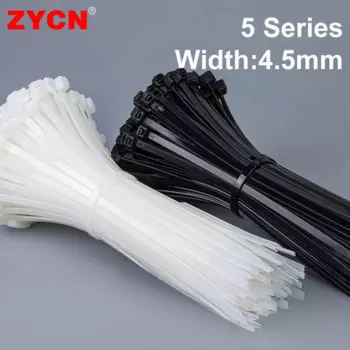 ZYCN 250/500 шт. нейлоновые кабельные стяжки ширина 4,6 мм * 200 300 Белый Черный Ассорти самоблокирующаяся пластиковая застежка-молния петля обмотка для проводов