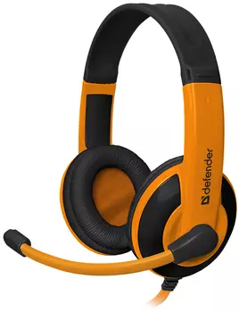 Defender Игровая гарнитура Warhead G-120 черный + оранжевый, кабель 2 м