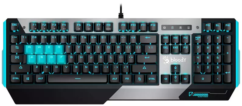 Клавиатура A4tech KB B865 ICE BLUE, цвет черный